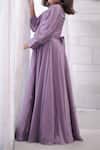 Buy_Samyukta Singhania_Purple Shimmer Gathered Long Gown _Online_at_Aza_Fashions
