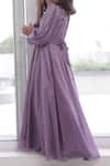 Shop_Samyukta Singhania_Purple Shimmer Gathered Long Gown _Online_at_Aza_Fashions