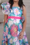 Petite Pomme_Multi Color Cotton, Polyester Multicolored Floral Print Gown With Belt_Online_at_Aza_Fashions
