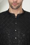 Buy_Aham-Vayam_Black Cotton Embroidery Thread Kurta Set 