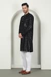 Shop Aham-Vayam Black Cotton Sequins, Embroidery Kurta Set Online at Aza Fashions Shop_Aham-Vayam_Black Cotton Sequins, Embroidery Kurta Set _Online_at_Aza_Fashions