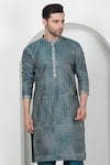 Buy_Aham-Vayam_Green Cotton Sequins, Embroidery Jaal Kurta Set 