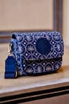 Grassroot By Anita Dongre_Blue Dhurrie Woven Crossbody Bag _Online_at_Aza_Fashions
