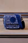 Shop_Grassroot By Anita Dongre_Blue Dhurrie Woven Crossbody Bag _at_Aza_Fashions