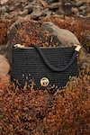 Buy_Anita Dongre_Black Beads Glass Embellished Handbag _at_Aza_Fashions