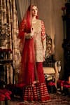 Buy Rimple And Harpreet Narula Red Tulle, Georgette Gota Patti, Pearls Round Embroidered Kurta Set With Sharara at Aza Fashions Buy_Rimple And Harpreet Narula_Red Tulle, Georgette Gota Patti, Pearls Round Embroidered Kurta Set With Sharara _at_Aza_Fashions