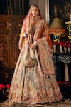 Buy_Rimple And Harpreet Narula_Blue Tulle Beads, Tassels, Pearls, Embroidery, Sequins V-neck Lehenga Blouse Set _at_Aza_Fashions