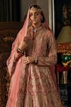 Shop Rimple And Harpreet Narula Pink Tulle Pearls, Sequins Mandarin Mughal Miniatures Embroidered Jacket Lehenga at Aza Fashions Shop_Rimple And Harpreet Narula_Pink Tulle Pearls, Sequins Mandarin Mughal Miniatures Embroidered Jacket Lehenga _at_Aza_Fashions