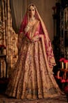 Buy Rimple And Harpreet Narula Pink Tulle Pearls, Zari, Beads, Sequins V-neck Paisley Embroidered Lehenga Set at Aza Fashions Buy_Rimple And Harpreet Narula_Pink Tulle Pearls, Zari, Beads, Sequins V-neck Paisley Embroidered Lehenga Set _at_Aza_Fashions
