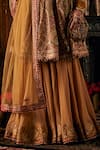 Rimple And Harpreet Narula_Gold Tulle Pearls, Sequins, Zari Round Floral Embroidered Anarkali Sharara Set _Online_at_Aza_Fashions