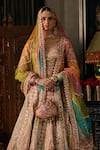 Shop_Rimple And Harpreet Narula_Multi Color Tulle Sequins, Embroidery Avian Motif Lehenga Set _at_Aza_Fashions