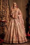Buy_Rimple And Harpreet Narula_Pink Tulle Pearls, Sequins Marodi Embroidered Bridal Lehenga Set _at_Aza_Fashions