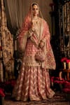 Buy_Rimple And Harpreet Narula_Pink Tulle Pearls, Sequins, Applique, Embroidery Floral Jaal Kurta Sharara Set _at_Aza_Fashions