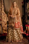 Buy_Rimple And Harpreet Narula_Gold Tulle Pearls, Sequins, Embroidery Round Neck Kurta Sharara Set _at_Aza_Fashions