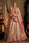 Buy_Rimple And Harpreet Narula_Pink Tulle Pearls, Sequins, Zari, Embroidery Scoop Neck Floral Lehenga Set _at_Aza_Fashions