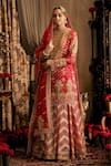Buy_Rimple And Harpreet Narula_Red Tulle Pearls, Zari, Embroidery, Sequins Round Floral Jaal Kurta Sharara Set _at_Aza_Fashions