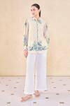Buy_Grassroot By Anita Dongre_Ivory Cotton, Silk, Viscose Embroidery Collared Thread Shirt _at_Aza_Fashions