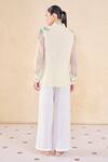 Shop_Grassroot By Anita Dongre_Ivory Cotton, Silk, Viscose Embroidery Collared Thread Shirt _at_Aza_Fashions
