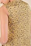 Buy_Grassroot By Anita Dongre_Yellow Viscose, Modal Embroidery Keyhole Neck Ajrakh Print Kurta Set 