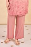 Buy_Grassroot By Anita Dongre_Pink Viscose, Silk Embroidery Round Neck Floral Print Kurta And Pant Set _Online_at_Aza_Fashions