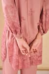 Shop_Grassroot By Anita Dongre_Pink Viscose, Silk Embroidery Round Neck Floral Print Kurta And Pant Set _Online_at_Aza_Fashions