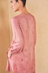 Buy_Grassroot By Anita Dongre_Pink Viscose, Silk Embroidery Round Neck Floral Print Kurta And Pant Set 