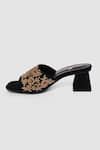 Anita Dongre_Black Zari Zardozi Embroidered Heels _Online_at_Aza_Fashions