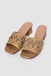 Buy_Anita Dongre_Gold Zari Zardozi Embroidered Heels _at_Aza_Fashions