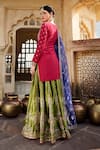 Lashkaraa_Pink Chiffon, Satin, Net Zari, Sequins, Embroidery Floral Kurta Sharara Set _Online_at_Aza_Fashions