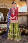 Shop_Lashkaraa_Pink Chiffon, Satin, Net Zari, Sequins, Embroidery Floral Kurta Sharara Set _Online_at_Aza_Fashions