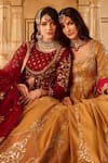 Shop_Lashkaraa_Yellow Tissue, Organza, Silk Sequins, Mirrors, Floral Embroidered Anarkali Set _Online_at_Aza_Fashions