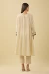 Shop_Ekavira_Ivory Embroidery Mirror Round A-line Kurta Set _at_Aza_Fashions