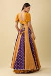 Shop Studio Bagechaa Yellow Cotton Beads, Sequins V-neck Colorblock Panelled Lehenga Set at Aza Fashions Shop_Studio Bagechaa_Yellow Cotton Beads, Sequins V-neck Colorblock Panelled Lehenga Set_at_Aza_Fashions
