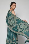 Shop Anita Dongre Green Persian Carpet Print Scarf at Aza Fashions Shop_Anita Dongre_Green Persian Carpet Print Scarf _at_Aza_Fashions