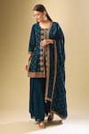 Buy Samyukta Singhania Blue Silk Sequins, Beads, Embroidery Round Neck Gulbahar Kurta Sharara Set at Aza Fashions Buy_Samyukta Singhania_Blue Silk Sequins, Beads, Embroidery Round Neck Gulbahar Kurta Sharara Set_at_Aza_Fashions