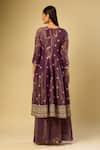 Shop_Samyukta Singhania_Purple Sequins, Embroidery Round Neck A-line Kurta And Palazzo Set_at_Aza_Fashions