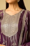 Buy_Samyukta Singhania_Purple Sequins, Embroidery Round Neck A-line Kurta And Palazzo Set