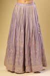 Samyukta Singhania_Purple Silk, Chiffon Embroidery, Sequins, Cut Work, Beads Sweetheart Lehenga Set _Online_at_Aza_Fashions