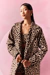 July Issue_Multi Color Polyester Leopard Print Trench Coat Set _Online_at_Aza_Fashions