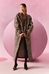 Shop_July Issue_Multi Color Polyester Leopard Print Trench Coat Set _Online_at_Aza_Fashions