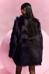 Shop_July Issue_Purple Faux Leather Shawl Neck Fur Jacket _at_Aza_Fashions