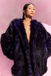 July Issue_Purple Faux Leather Shawl Neck Fur Jacket _Online_at_Aza_Fashions