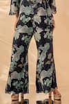 Buy_LABEL SHRISTI CHETANI_Black Floral Print Wrap Around Pant Set _Online_at_Aza_Fashions