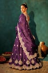 Shop_Vinita Bhansali_Purple , Organza Sequins, Zari Chaand Sunhera Lehenga Set _at_Aza_Fashions