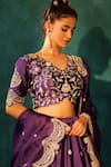 Vinita Bhansali_Purple , Organza Sequins, Zari Chaand Sunhera Lehenga Set _Online_at_Aza_Fashions