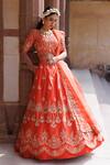 Shop Vinita Bhansali Orange , Organza Sequins, Zari, Embroidery Sunlit Symphony Lehenga Set Online at Aza Fashions Shop_Vinita Bhansali_Orange , Organza Sequins, Zari, Embroidery Sunlit Symphony Lehenga Set _Online_at_Aza_Fashions
