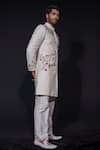 Buy_Niloufer By Aasif Ally_White Silk Embroidery Zardozi Sherwani And Trouser Set 