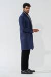 Niloufer By Aasif Ally_Navy Polyester Longline Designer Coat _Online_at_Aza_Fashions