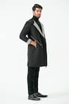 Niloufer By Aasif Ally_Black Longline Coat _Online_at_Aza_Fashions