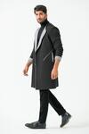 Buy_Niloufer By Aasif Ally_Black Longline Coat _Online_at_Aza_Fashions